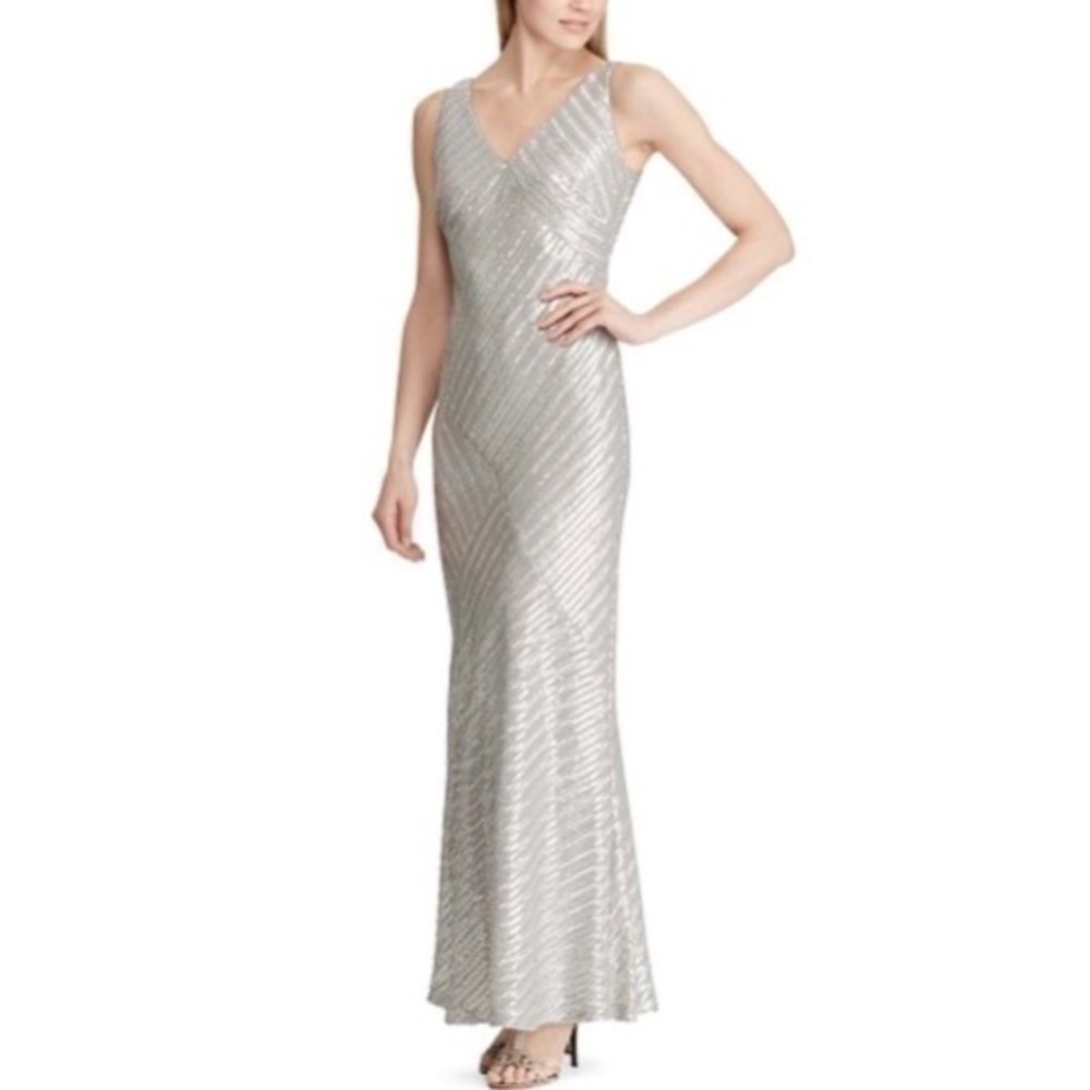 💫Lauren Ralph Lauren | Gray Pearl Sequin Dress